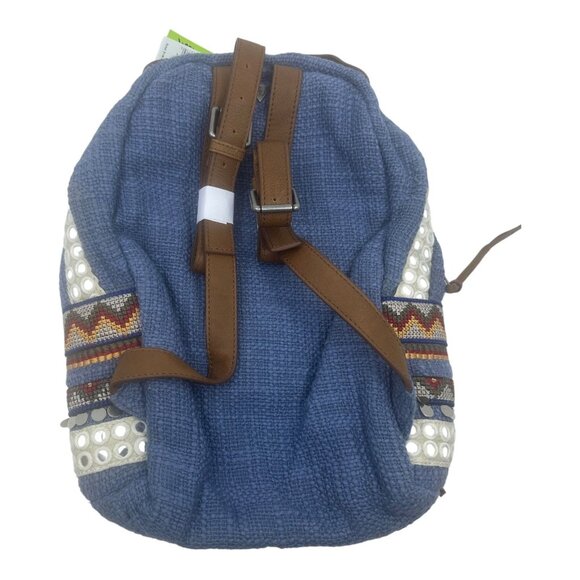 Sam Edelman Womens Denim Indie Boho Rashida Woven Beaded Backpack NWT 1/2 Price - Picture 5 of 9